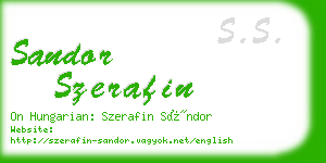 sandor szerafin business card